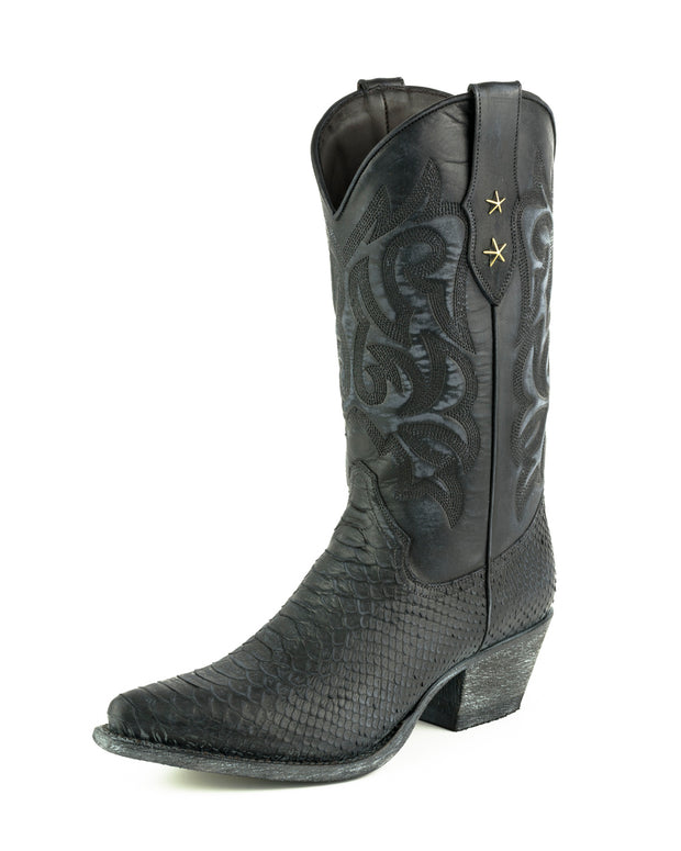 Botas Lady Cowboy Modelo Alabama 2524 Negro Lavado |Cowboy Boots Europe