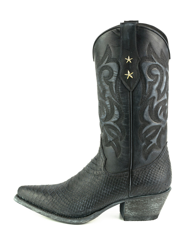 Botas Lady Cowboy Modelo Alabama 2524 Negro Lavado |Cowboy Boots Europe