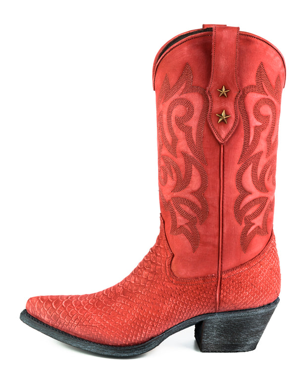 Botas Lady Cowboy Modelo Alabama 2524 Rojo Lavado |Cowboy Boots Europe