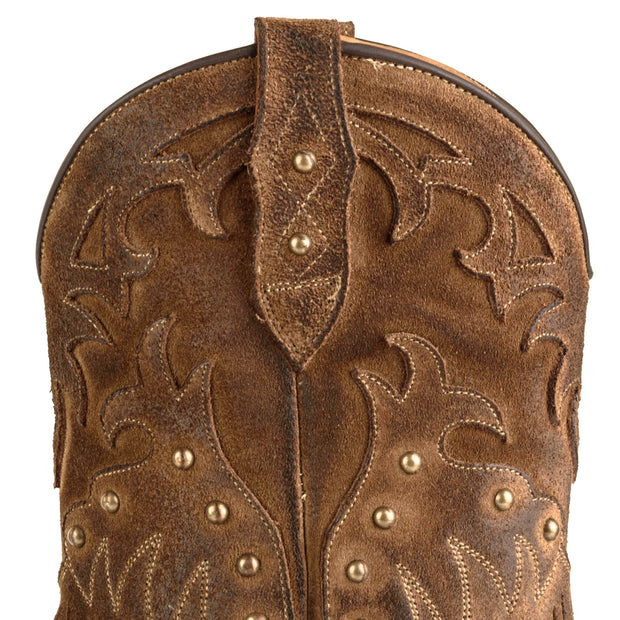 Botas Cowboy para mujer con flecos 2475 de cuero marrón